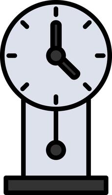 Clock Line Filled Icon
