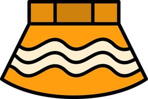 Skirt Line Filled Icon vector