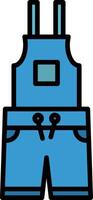 Dungarees Line Filled Icon vector