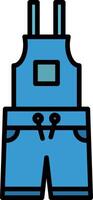 Dungarees Line Filled Icon vector