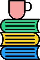 Books Line Filled Icon vector