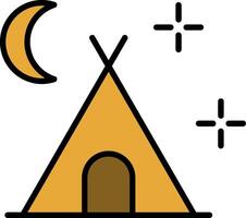 Camping Line Filled Icon vector