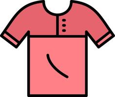 camisa línea lleno icono vector