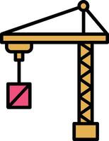 Port Crane Line Filled Icon vector