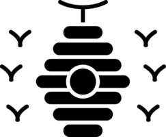 Bee Hive Glyph Icon vector