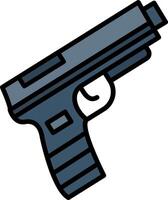 icono lleno de línea de pistola vector