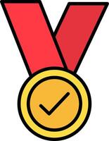 Medal Line Filled Icon vector