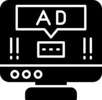 Ad Pop Up Glyph Icon vector