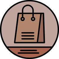 Shopping Bag Line Filled Icon vector