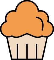 Muffin Line Filled Icon vector