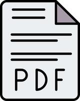 pdf línea lleno icono vector