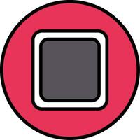 Stop Button Line Filled Icon vector