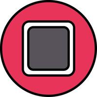 Stop Button Line Filled Icon vector