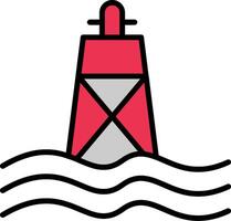 Buoy Line Filled Icon vector