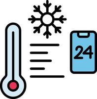 Temperature Control Line Filled Icon vector