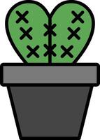 Cactus Line Filled Icon vector