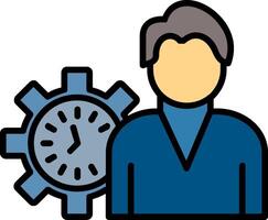 Working Hours Line Filled Icon vector