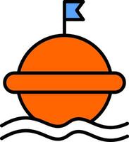 Buoy Line Filled Icon vector