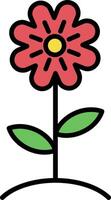 Flower Line Filled Icon vector