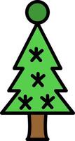 Christmas Tree Line Filled Icon vector