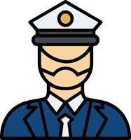 Captain Of Ship Line Filled Icon vector