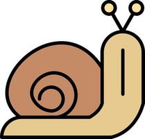 caracol línea lleno icono vector