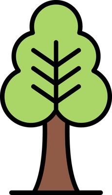 Tree Line Filled Icon