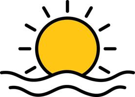 Sunrise Line Filled Icon vector