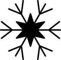 icono de glifo de copo de nieve vector