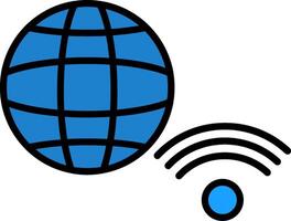 Internet Connection Line Filled Icon vector