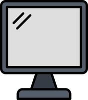 monitor pantalla línea lleno icono vector