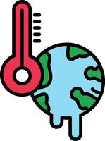 global calentamiento línea lleno icono vector