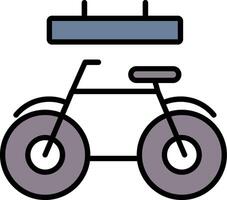 icono lleno de línea de bicicleta vector