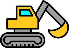 Digger Line Filled Icon vector