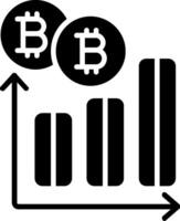 bitcoin grafico glifo icono vector