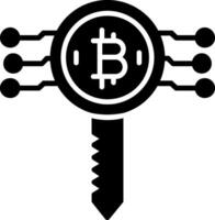 Bitcoin Key Glyph Icon vector