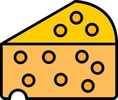 Cheese Line Filled Icon vector