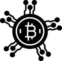 bitcoin red glifo icono vector