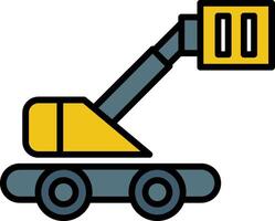 Boom Lift Line Filled Icon vector