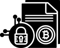 bitcoin tecnología glifo icono vector