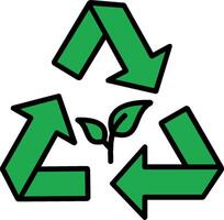 reciclaje línea lleno icono vector