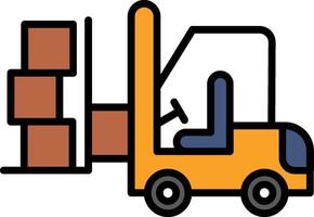 Forklift Line Filled Icon vector