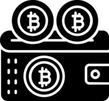Bitcoin Wallet Glyph Icon vector
