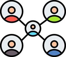 Networking Line Filled Icon vector