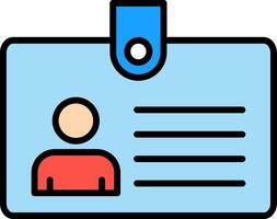 Id Card Line Filled Icon vector