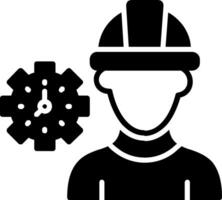 trabajador máscara glifo icono vector