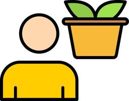 Personal Growth Line Filled Icon vector