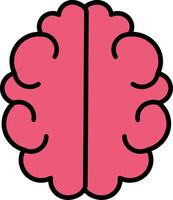 Brain Line Filled Icon vector