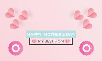 Mother's day. love with paper flying elements.Banner poster, flyer and background vector