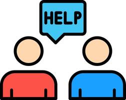 Ask For Help Line Filled Icon vector